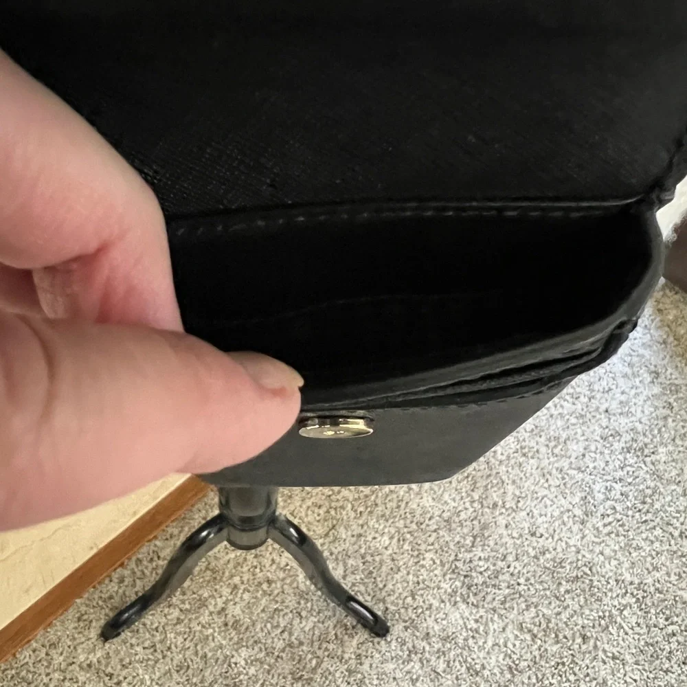 Kate Spade Black with Gold‎ Chain North South Flap Phone Crossbody Bag